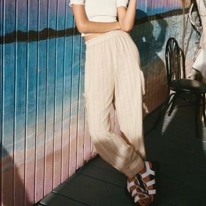 BDG Owen linen pull on cargo pants